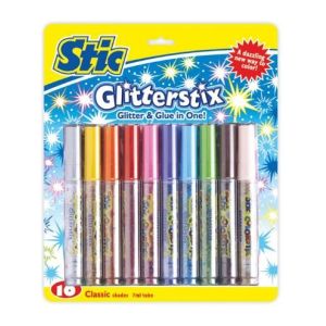 Stic 10 Shades Glitter Glue Pens for Craft Art