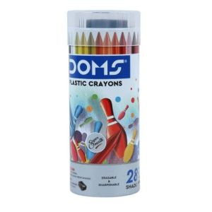 Doms Plastic Crayon 28 Shades Round Tin