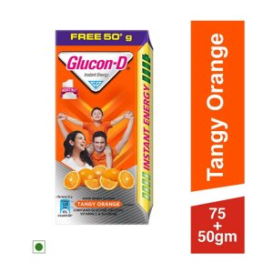 Glucon-D Instant Energy Health Drink Tangy - Orange, Refill, 75 g